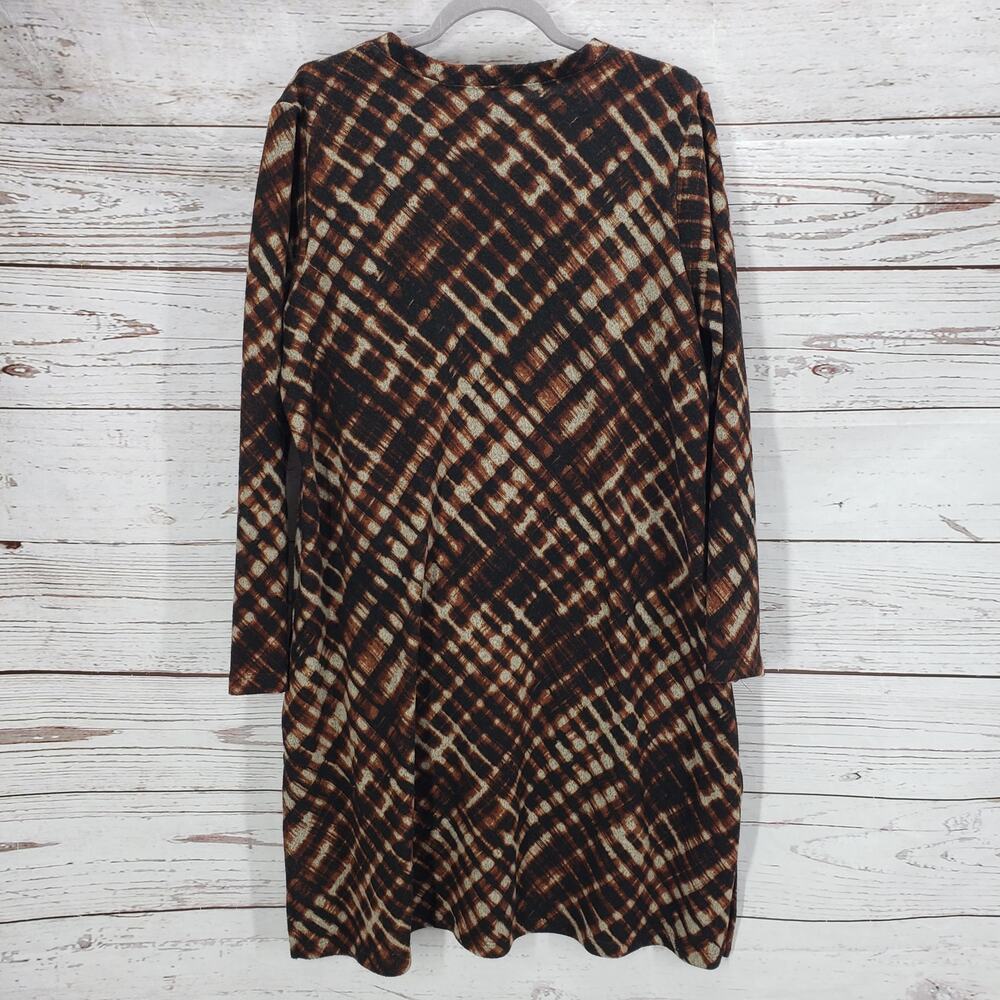 Susan Graver Women's Brown Print 2 Piece Top & Cardigan Sweater Size Large - Picture 9 of 9